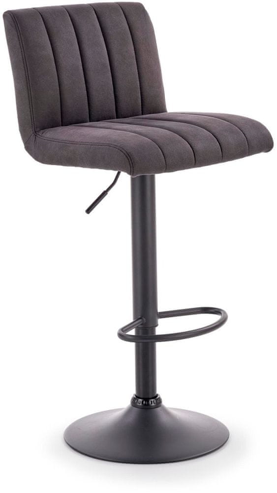 Halmar Barová stolička H89, čierna / tmavo šedá